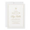 Classic gold cross baptism invitation