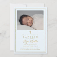 Classic Gold Cross Religious Baptism & Christening
