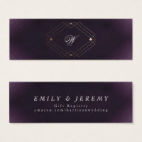 Classic Gold Deco Purple Calligraphy Monogram