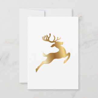 Classic Gold Deer Christmas Card