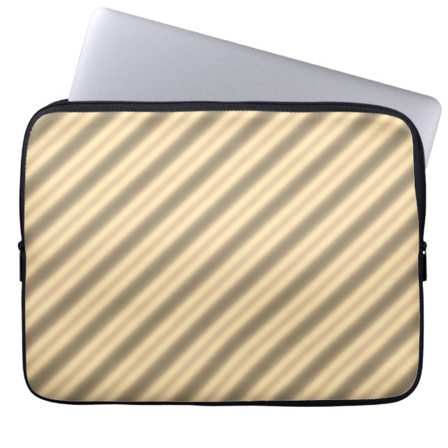 Classic Gold Diagonal Stripe Electronics Bag (Front)