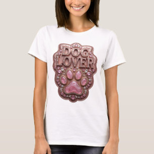 Classic Gold DOG LOVER Modern Design T-Shirt