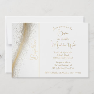 Classic Gold Dust Baptism Magnetic Invitation