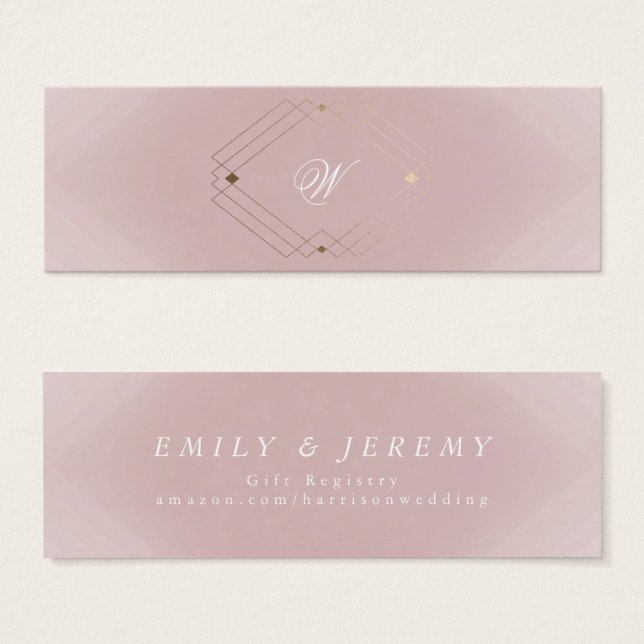 Classic Gold Dusty Rose Pink Monogram Wedding (Front & Back)