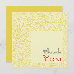 Classic Gold Elegant Floral Thank You Card
