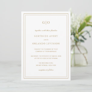 Classic Gold Elegant Wedding Invitation