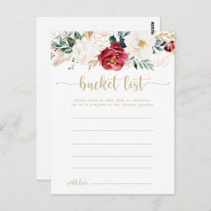 Classic Gold Floral Bucket List Cards