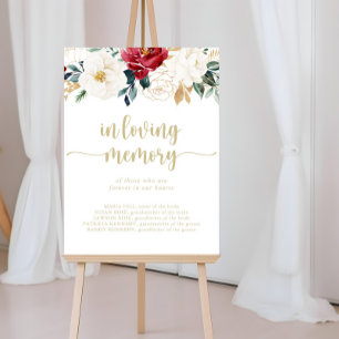 Classic Gold Floral In Loving Memory Sign