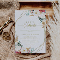 Classic Gold Floral Let's Celebrate Party 