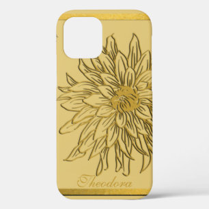 Classic Gold Flower Elegant Beige iPhone 12 Case