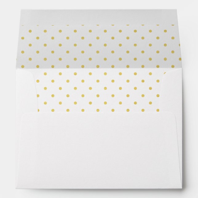 Classic Gold Foil Polkadot Pattern Inside Envelopes (Back (Bottom))