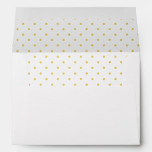Classic Gold Foil Polkadot Pattern Inside Envelopes