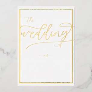 Classic Gold Frame Romantic Calligraphy Wedding