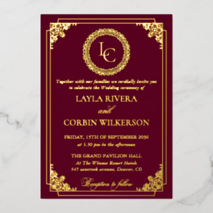 Classic Gold Frame Royal Monogram Wedding