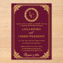 Classic Gold Frame Royal Monogram Wedding