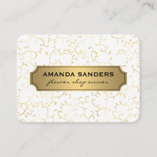 Classic Gold Frame Vine Pattern Business Card