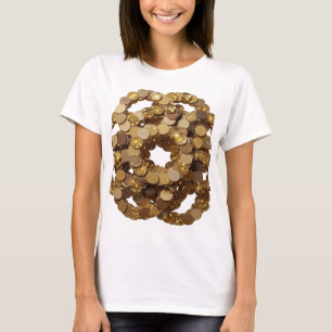 Classic Gold GOLDEN COINS Artistic Motif T-Shirt