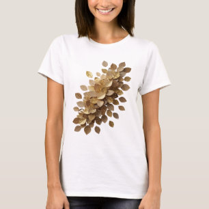 Classic Gold GOLDEN LEAVES 3D Text Art T-Shirt