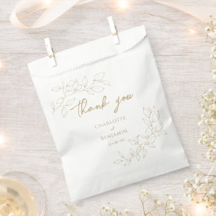 Classic Gold Greenery Wedding Favour Bag