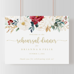 Classic Gold Horizontal Rehearsal Dinner Welcome  Poster
