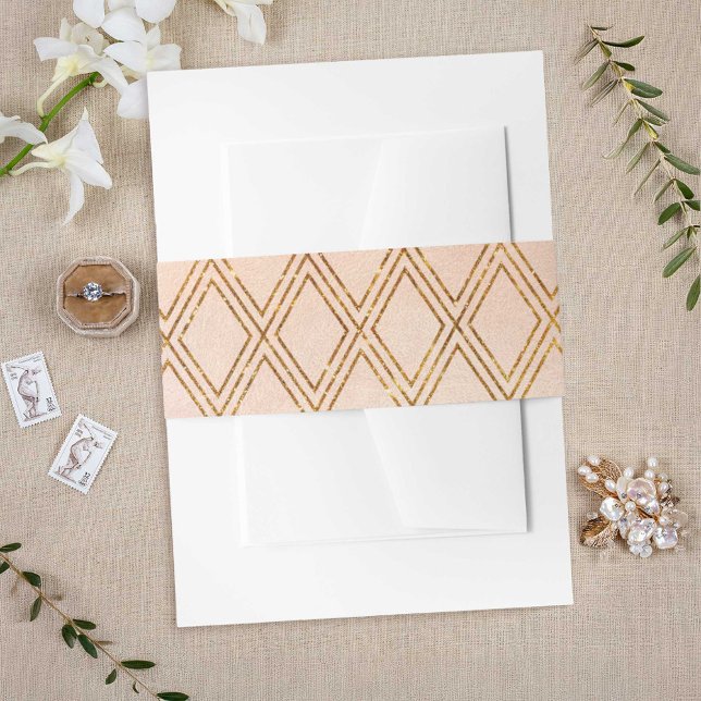 Classic Gold Lattice Tuscan Invitation Belly Band (Tuscan Wedding Collection Belly Band
)
