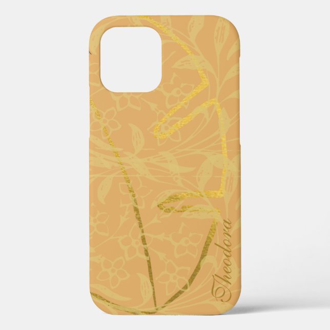 Classic Gold Leaf Ochre Elegant Pattern Case-Mate iPhone Case (Back)