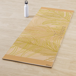 Classic Gold Leaf Peach Background Yoga Mat