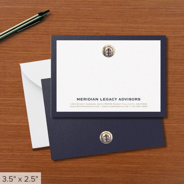 Classic Gold Logo Business Note Card (Creator Uploaded)