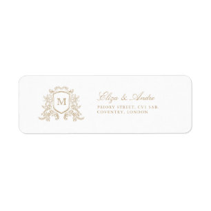 Classic Gold Monogram Return Address Labels