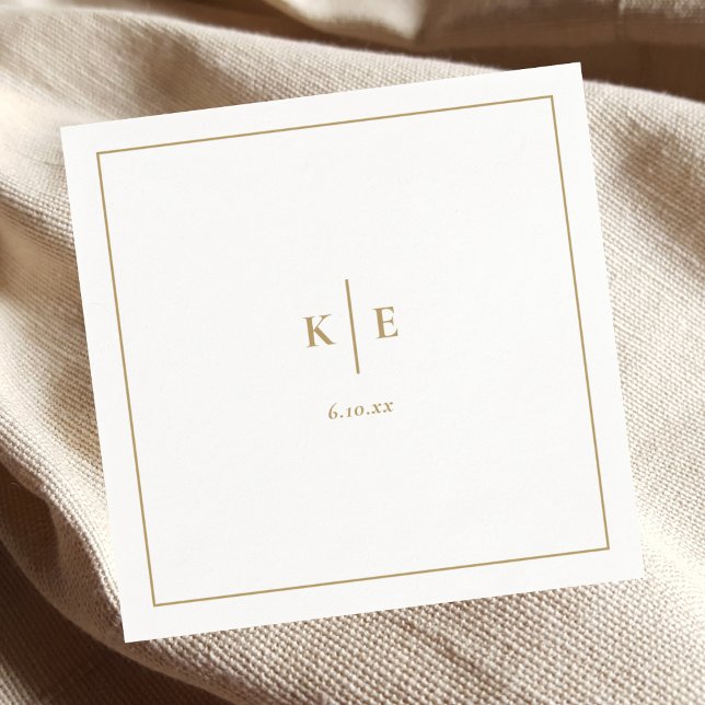 Classic Gold Monogram Wedding Napkins (Creator Uploaded)