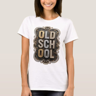 Classic Gold OLD SCHOOL Bold Design T-Shirt