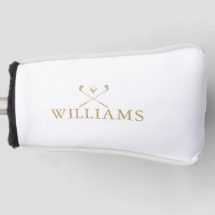 Classic Gold Personalised Name Golf Clubs Head Cover
