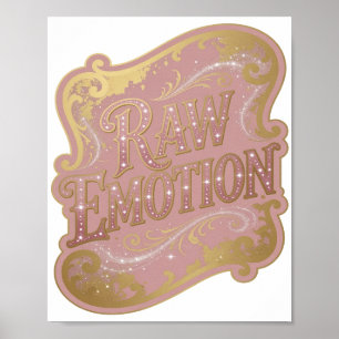 Classic Gold RAW EMOTION Graphic Design Poster