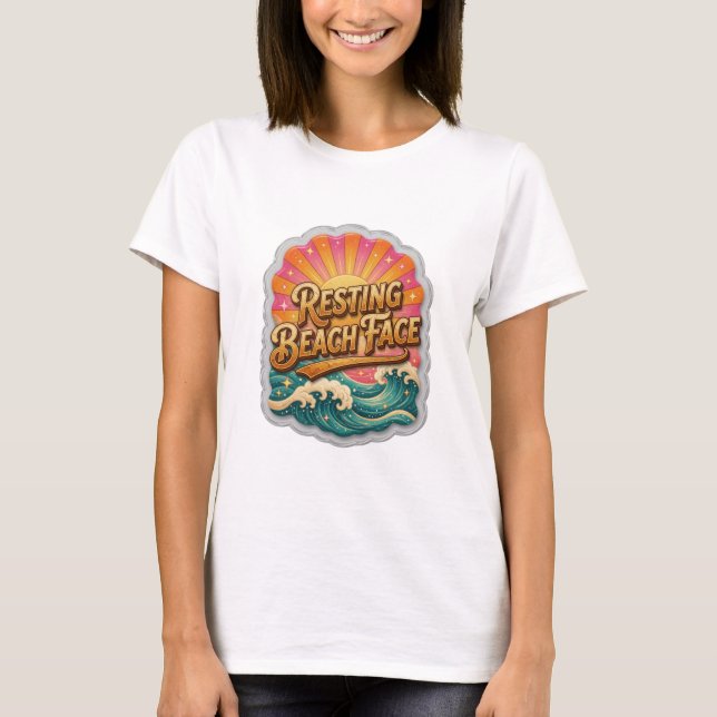 Classic Gold RESTING BEACH FACE Quote Shirt (Front)