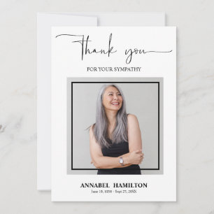 Classic Gold Script Sympathy Thank You Photo Invit Invitation