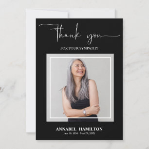 Classic Gold Script Sympathy Thank You Photo Invitation