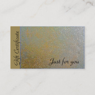 Classic Gold Silver Metal Look Gift Certificate