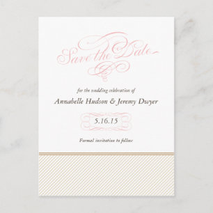 Classic Gold Stripes Save the Dates Announcement Postcard