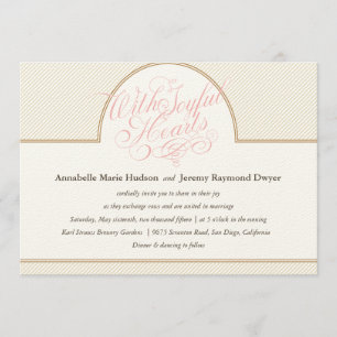 Classic Gold Stripes Wedding Invitation
