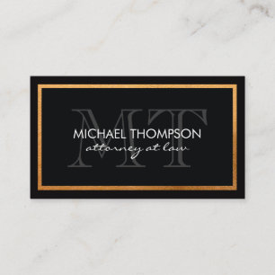 Classic Gold Trim with Monogram Business Card
