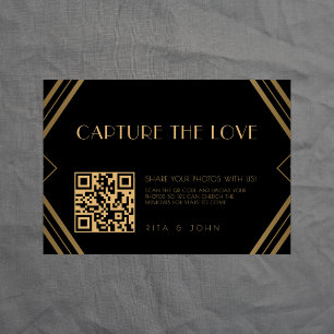 Classic Gold Vintage Capture The Love QR code  Enclosure Card