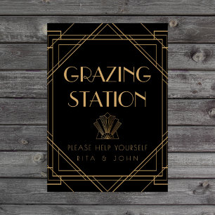 Classic Gold Vintage Grazing Station Table Sign