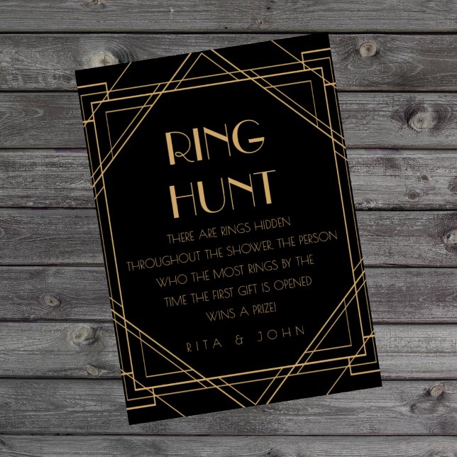 Classic Gold Vintage Ring Hunt Bridal Shower Sign  (Creator Uploaded)