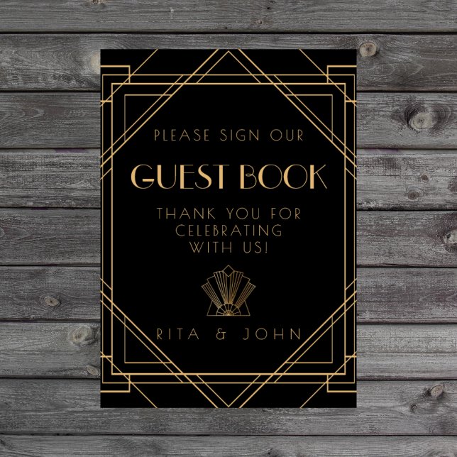 Classic Gold Vintage Sign Our Guestbook Sign (Creator Uploaded)