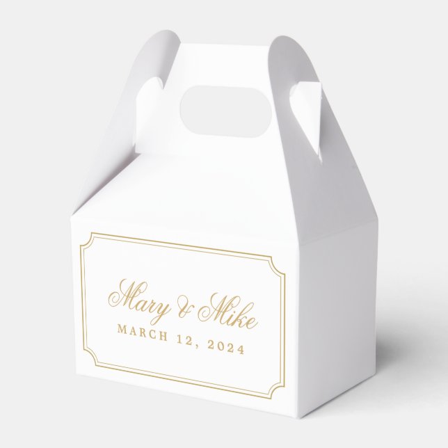 Classic Gold Wedding Favour Box (Front Side)