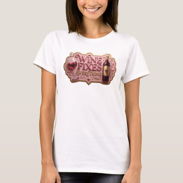 Classic Gold WINE FIXES EVERYTHING Tee (Front)