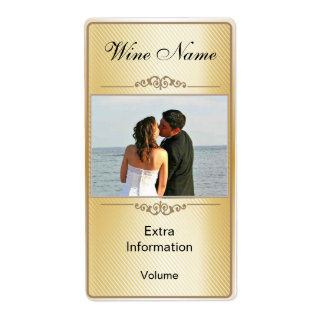Classic Gold Wine Label With Kisses
