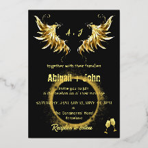 Classic Gold Wing Circle minimalist wedding