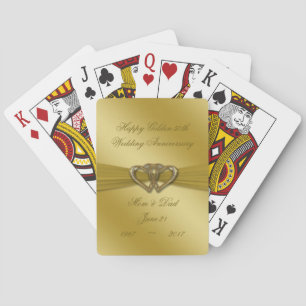 Classic Golden 50th Wedding Anniversary Playing Cards