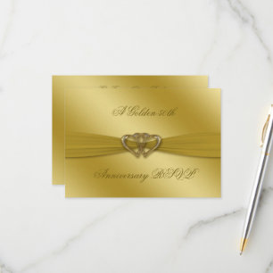 Classic Golden 50th Wedding Anniversary RSVP